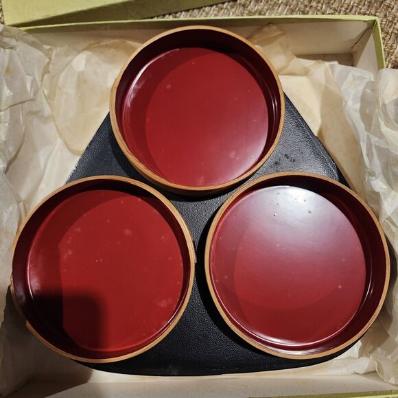 Vintage Odate Magewappa Lacquered Bentwood Dish Plate Tray Japan - Picture 10 of 11